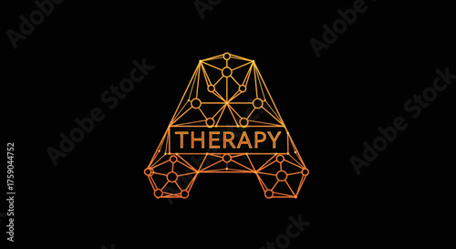 Geometric wireframe "Therapy" text art