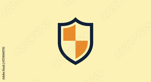 Shield emblem w/ dark blue trim & quadrants, in light yellow field