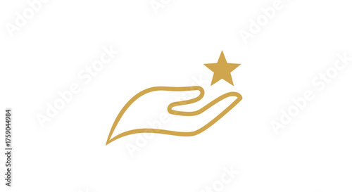 Gold hand holding a star