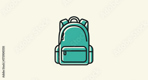 Teal backpack with black outline