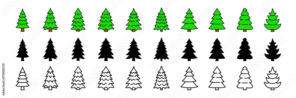 Fototapeta premium Christmas tree icon. Pine icon