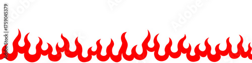Flame line pattern. Fire boarder