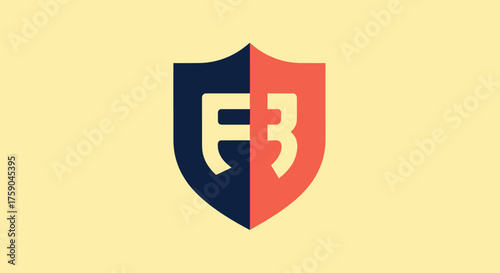 Split-color shield with stylized "F3