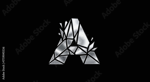 Fractured letter "A