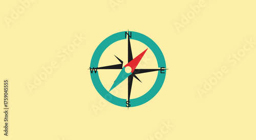 Compass illustration with directions