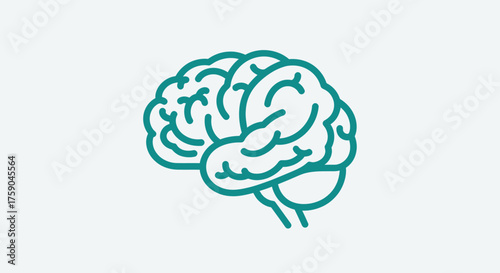 Teal brain outline