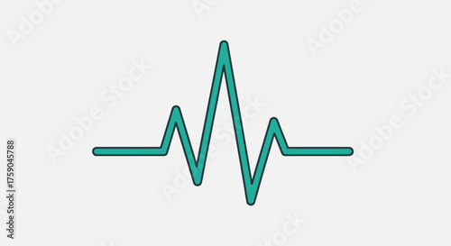Teal heartbeat line art