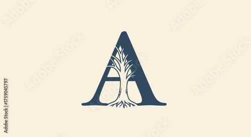 Stylized letter 'A' with tree