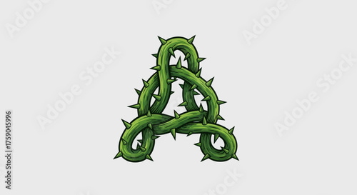 Interwoven thorny vines in a triangular knot