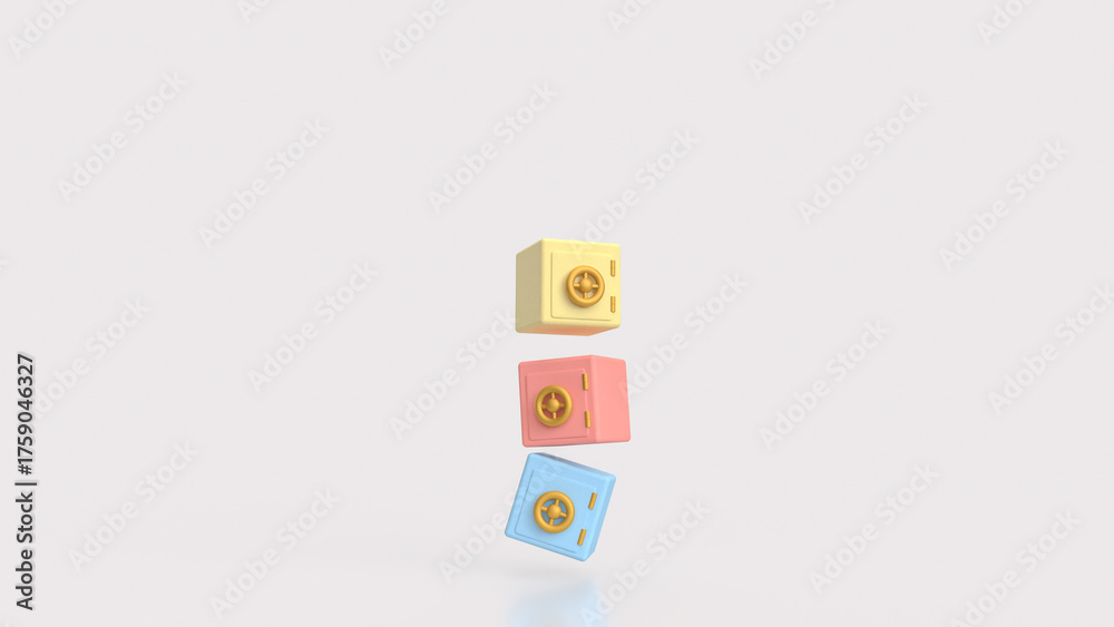 Obraz premium The Safe deposit box for Earn or Business concept 3d Rendering.