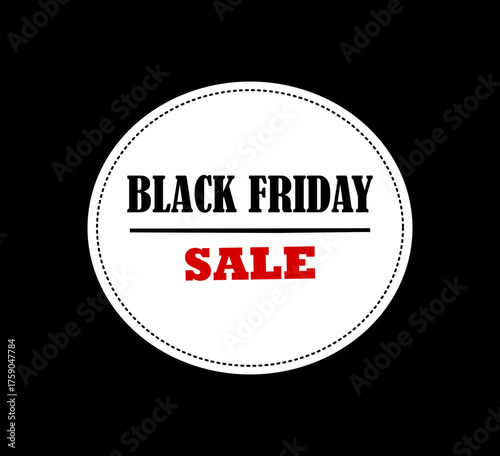 Black Friday banner with the inscription "Black Friday Sale" on a round white label