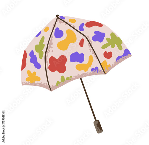 Umbrella accessory for rain autumn weather with abstract pattern in flat style