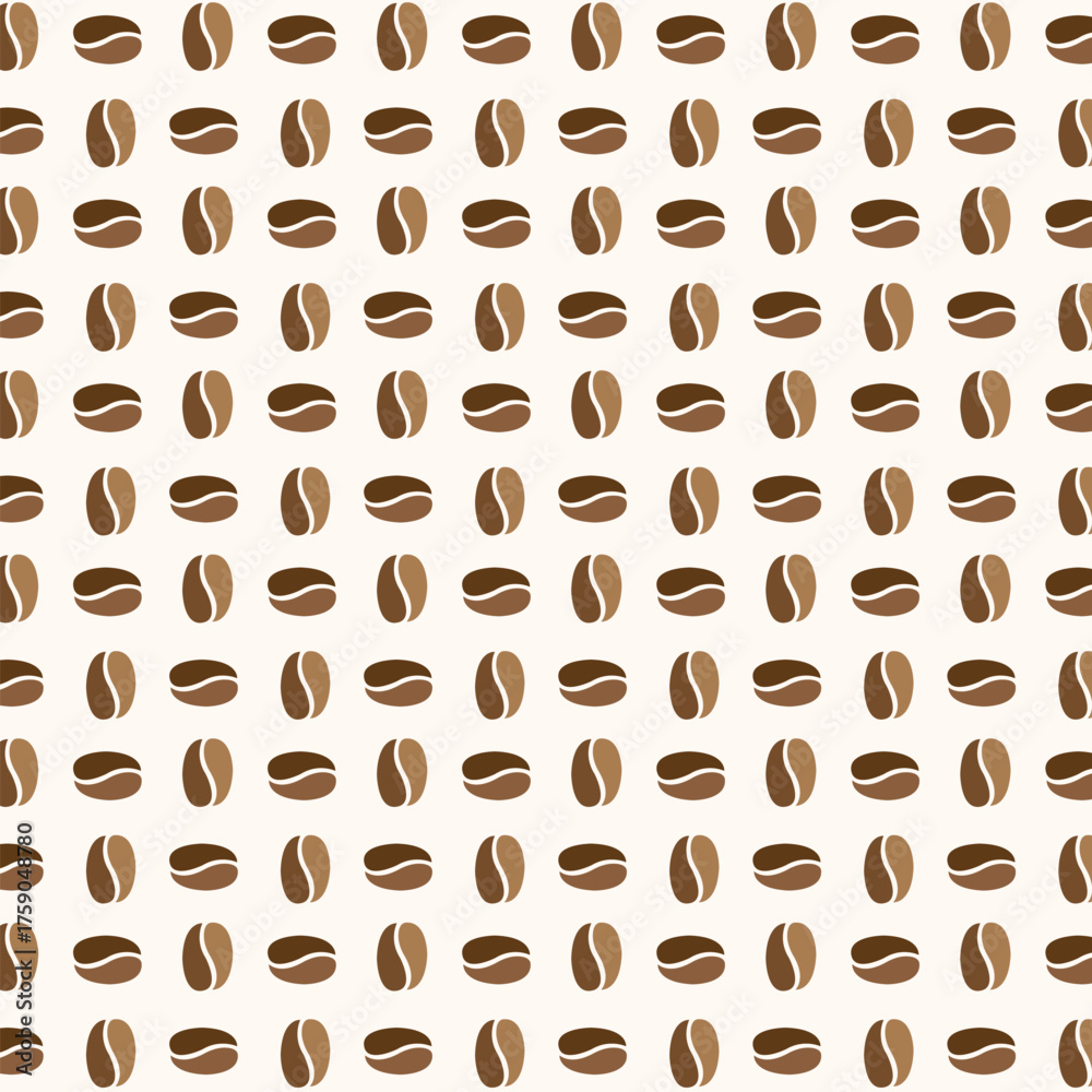 Obraz premium Abstract coffee beans seamless vector pattern
