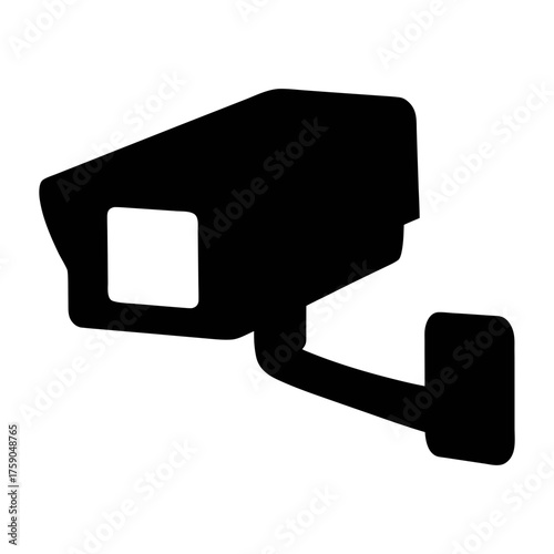 Security camera cctv surveillance system video monitoring protection safety black and white icon vector