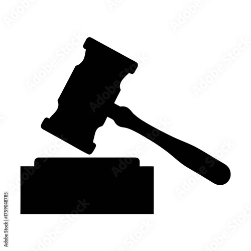 Find legal gavel auction law justice court hammer symbol and legal system icon vector graphic