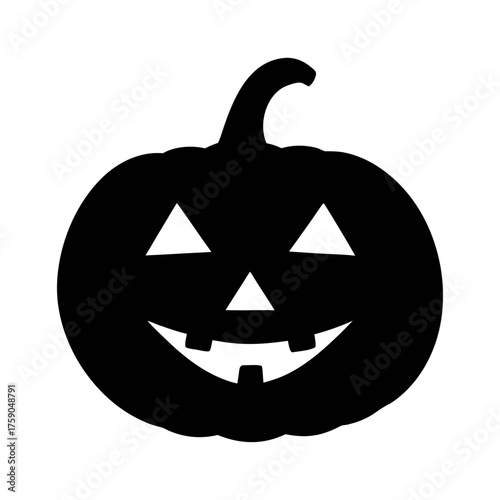 Halloween pumpkin silhouette vector graphic illustration for spooky season decorations and design needs