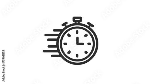 Speedy stopwatch icon, depicting quick time, urgent deadlines, rapid delivery, and efficient business management