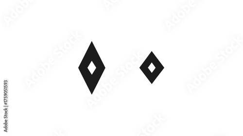Minimalist Black Geometric Diamond Shapes on a Clean White Background, Abstract Graphic Design Element and Modern Vector Illustration