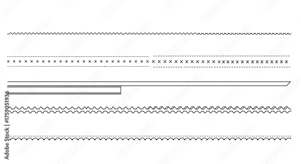 Obraz premium Set of various decorative lines for design elements isolated on white