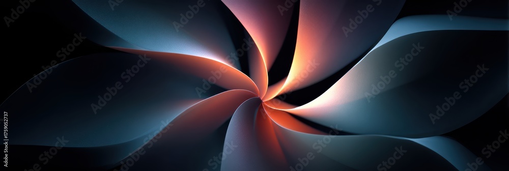 Fototapeta premium Abstract Spiral Shape with Smooth Gradients and Soft Lighting Effects