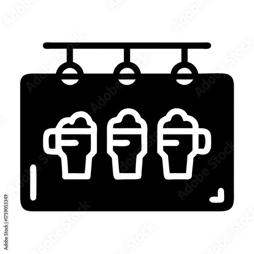 Illustration of a black coffee shop sign, perfect for cafe advertisement