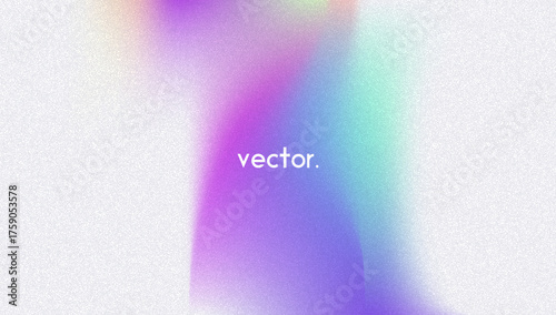 Noise Gradient Background. Abstract Grainy Bg In Pink, Purple And Blue Colors. Iridescent Hologram. Pearlescent Holographic Texture With Rainbow Foil. Dynamic Mesh Splash With Watercolor Cloud