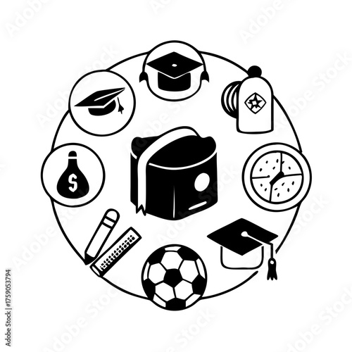 Vector art of education fund icon investment in knowledge and future, scholarship symbol
