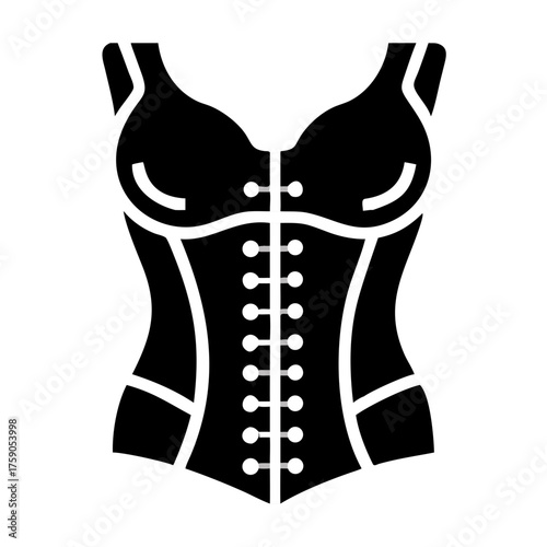 Vector art of corset illustration, a garment for shaping the torso and waistline