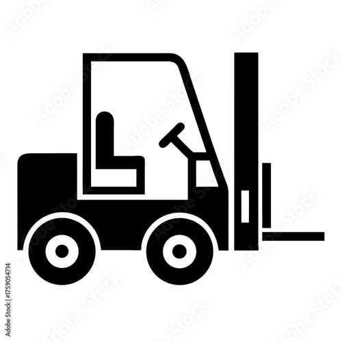 Vector art of forklift truck icon warehouse, logistics, and transportation equipment concept