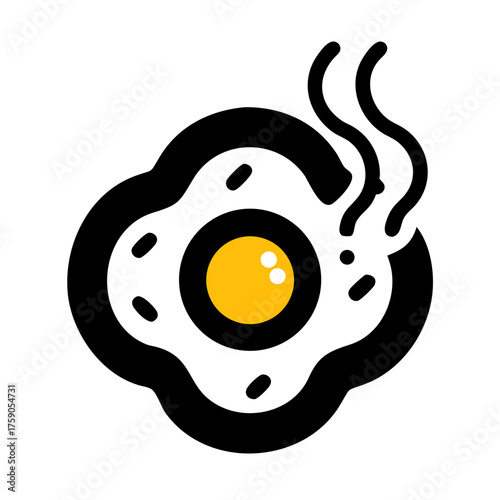 Illustration of fried egg, a simple and tasty breakfast dish