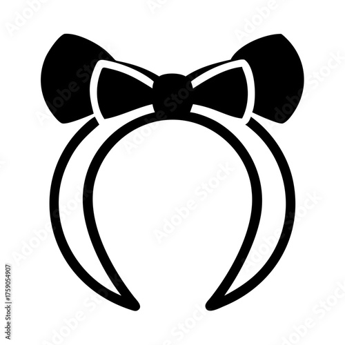 Vector art of headband with bow, a fashionable accessory for keeping hair out of the face