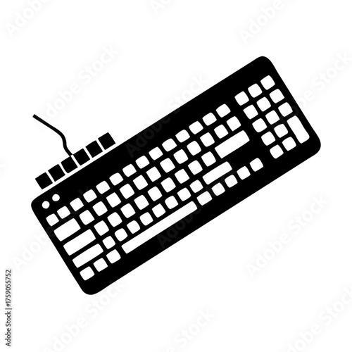 Vector art of black keyboard vector icon computer equipment for typing and data entry