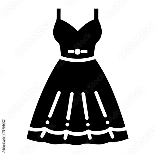 Vector art of elegant dress icon, a symbol of fashion and style, perfect for special occasions