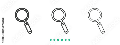 Magnifying glass icon. Thin line icon vector
