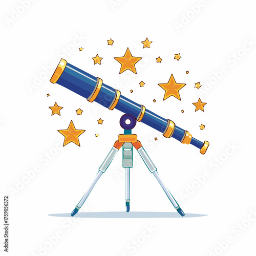 Astronomical Illustration: A Telescope with Celestial Stars for Exploration and Discovery
