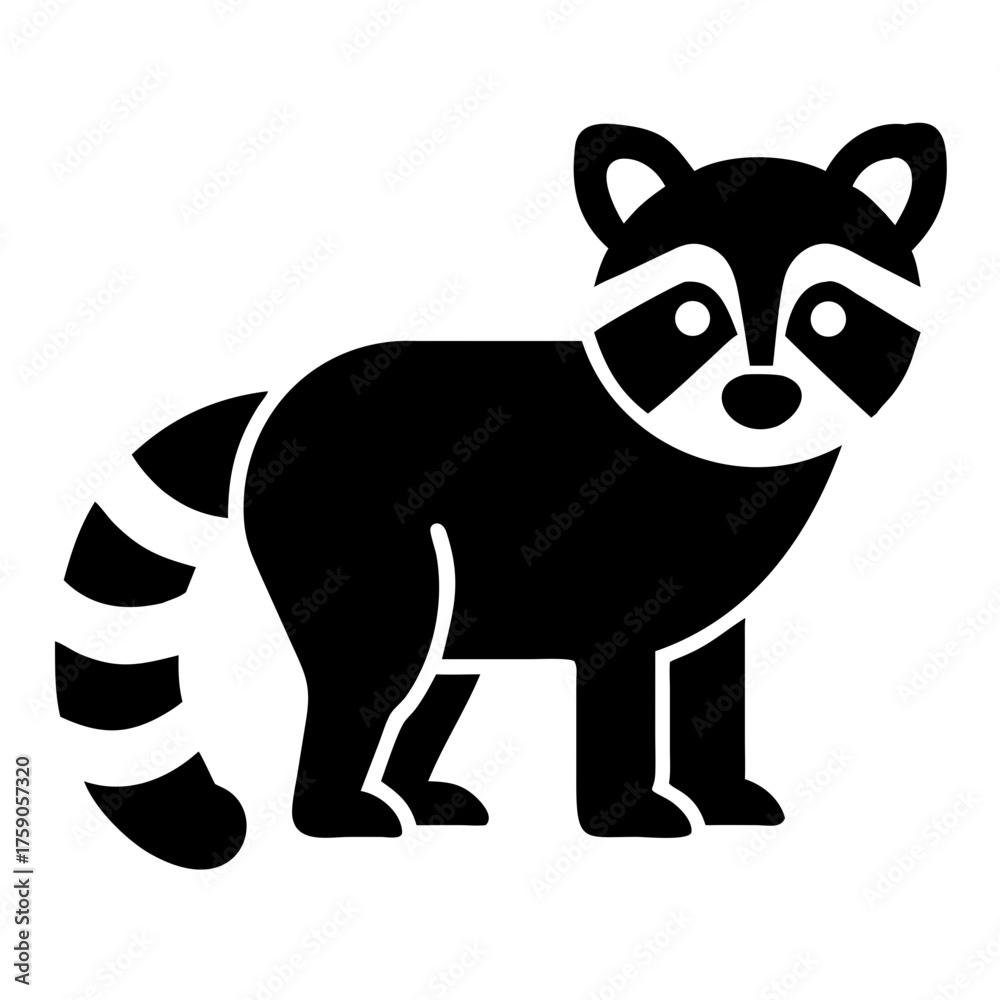 Naklejka premium Illustration of a black raccoon, a simple and clean design for various applications