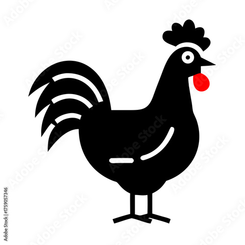 Illustration of a black chicken, ideal for farm or poultry related designs