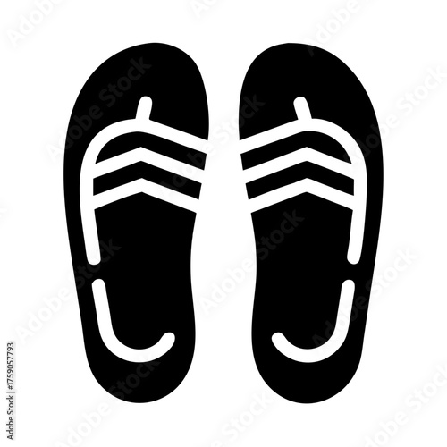 Vector art of pair of flip flops, a casual footwear for summer and beach