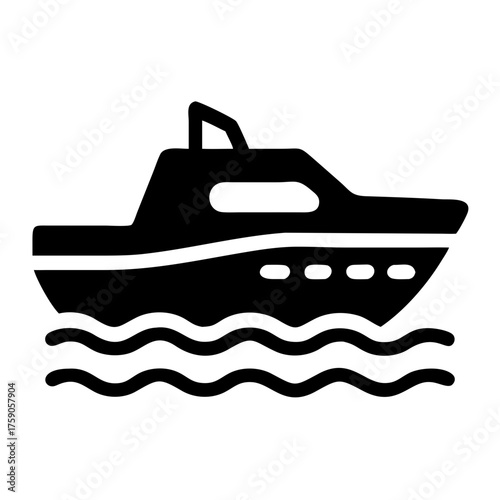 Vector art of a sleek motorboat cruising on the water, a symbol of luxury and adventure