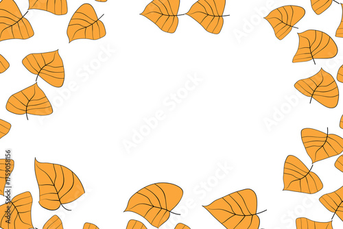 Hand drawn plants, dividers, wreaths, border frames. Circle floral frame with leaves on white background. Vector hand drawn illustration for wallpaper, posters, card. Copy space. Doodle style.