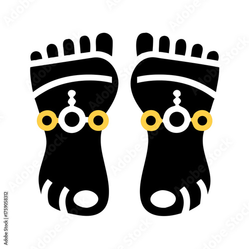 Illustration of feet with anklets, depicting fashion and cultural significance