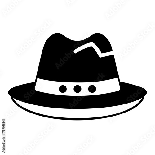 Illustration of a fedora hat, symbolizing classic style and sophistication