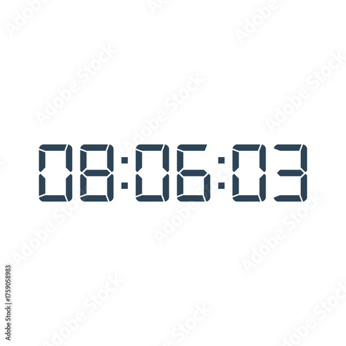 LED digital clock number for counter or calculator mockup design