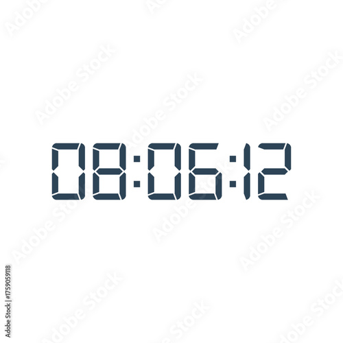 LED digital clock number for counter or calculator mockup design
