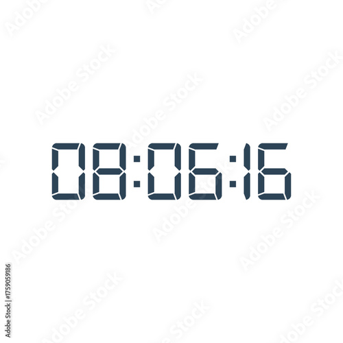 LED digital clock number for counter or calculator mockup design