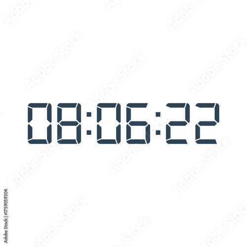 LED digital clock number for counter or calculator mockup design