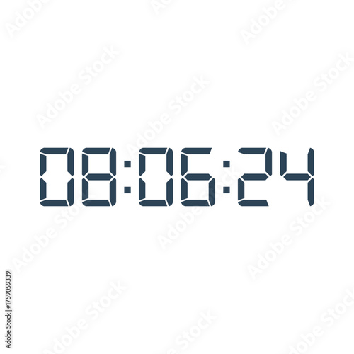 LED digital clock number for counter or calculator mockup design