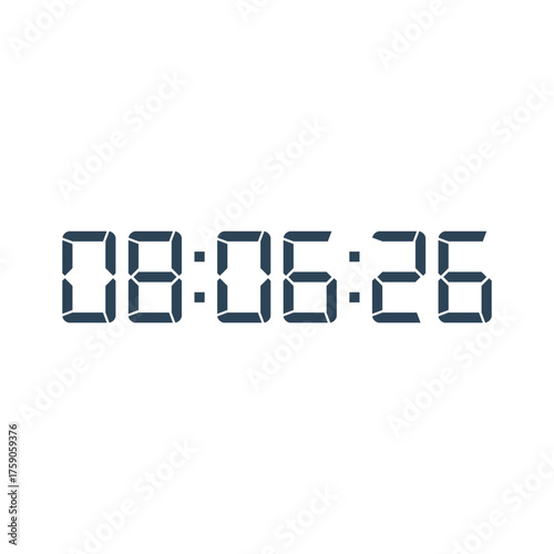 LED digital clock number for counter or calculator mockup design