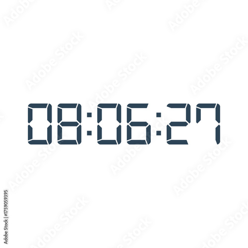 LED digital clock number for counter or calculator mockup design