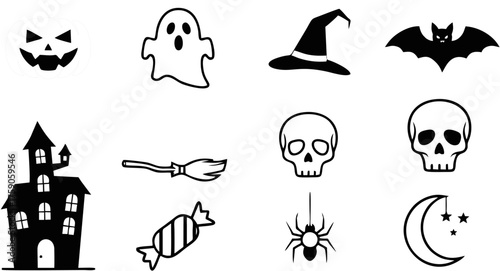 halloween icons set